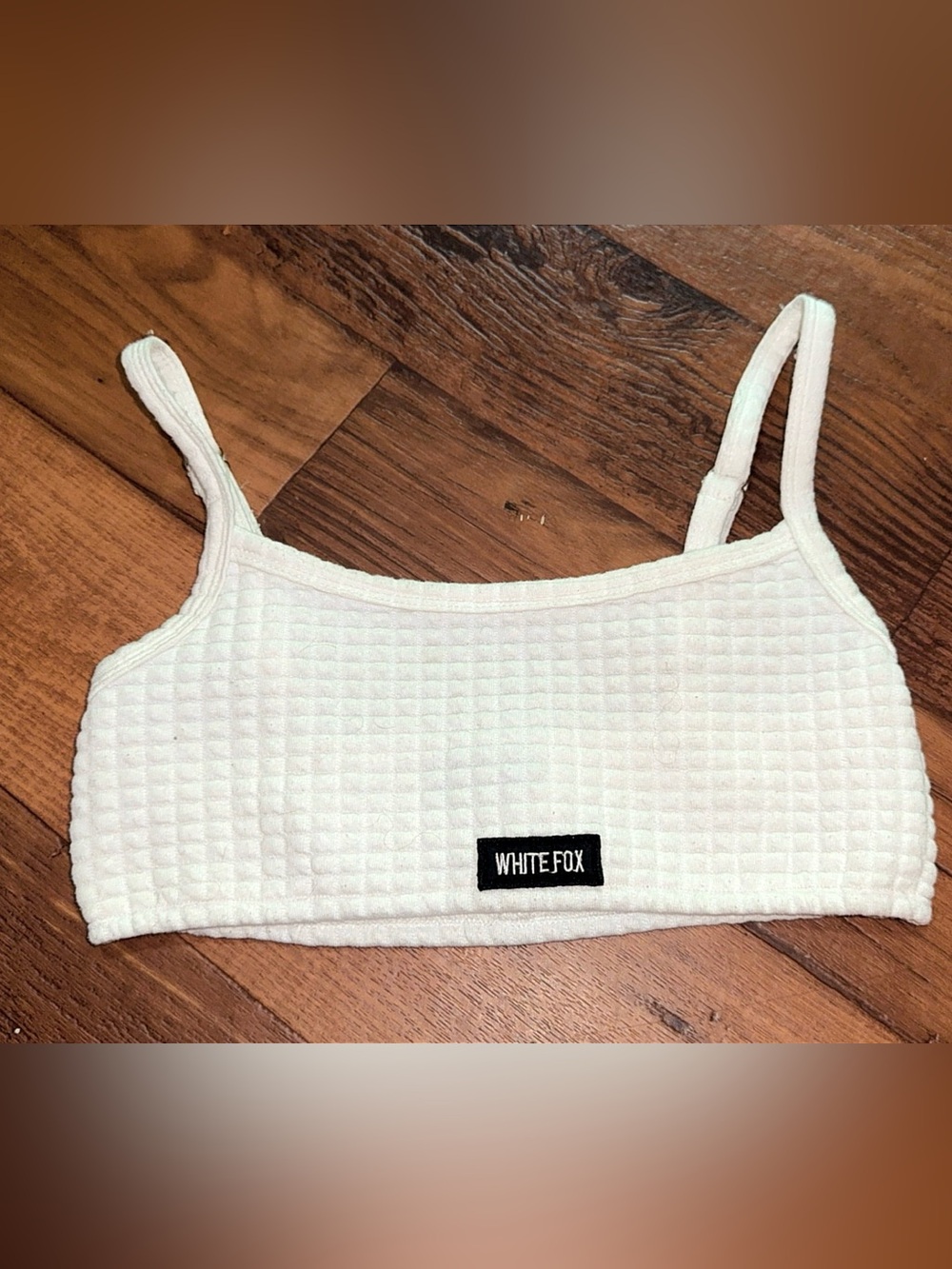 Excellent condition Women's White Fox Textured Bralette Size: Small